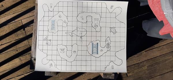 Black and White display of board - source artwork